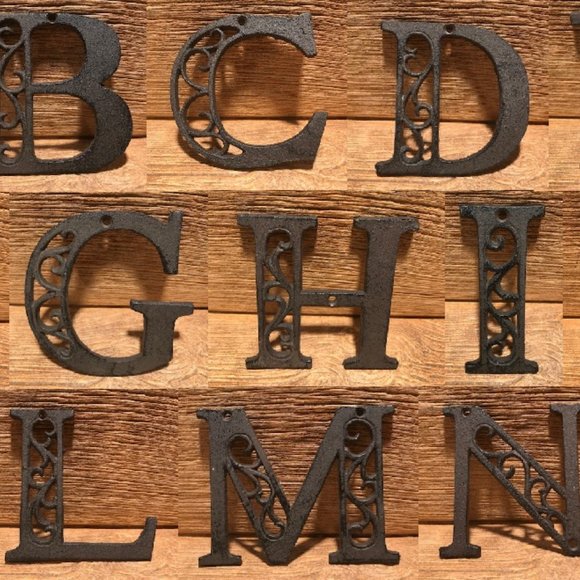 Cast Iron Letter "N" 4 5/8"tall Ornate Raw Cast Iron Ready to Paint 0184-0557-N - Picture 13 of 16